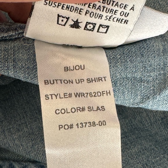 Hudson Jesns Distressed look, “Bijou” button up denim shirt - brand new!!! - Picture 11 of 11